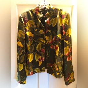 Linda Allard silk jacket with raspberry motif